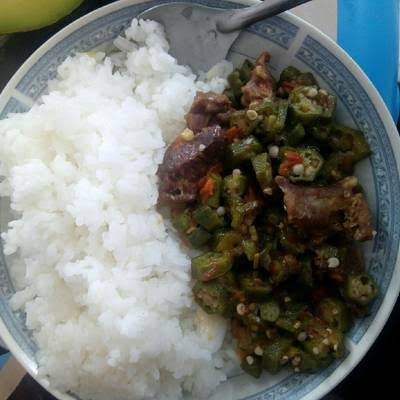 rice and okra food combination