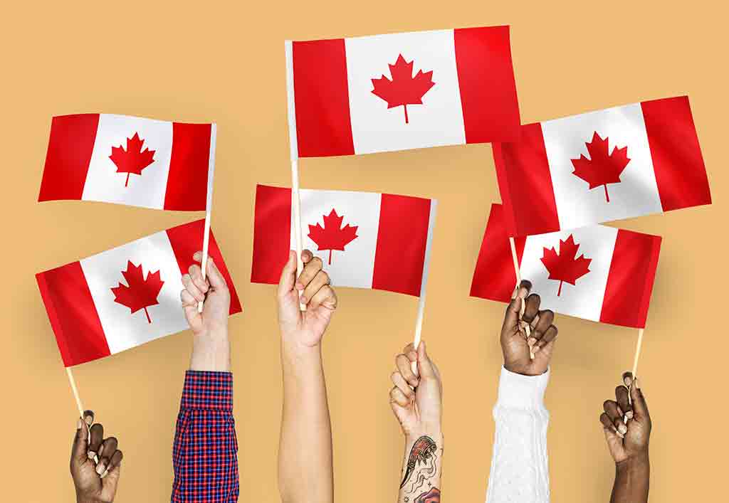 Canada student visa tips for Nigerian students - image of people holding Canadian flags