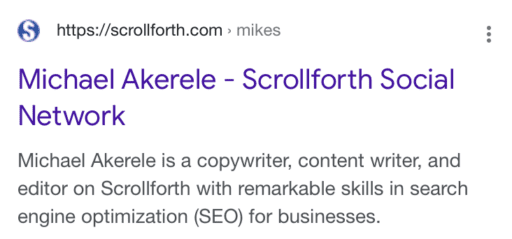 My profile on Scrollforth